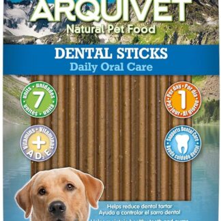 ARQUIVET Dental Sticks (7 unità) - Snack dentali per cani aromatizzati alla menta - Dolci, dolcetti, dolcetti, premi, ricompense per l'alitosi - Alimenti complementari