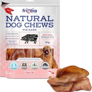 Frigera Orecchie di maiale 200 g – Deliziosi naturali ricchi di proteine per cani, senza glutine e cereali, a lunga durata.