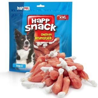 HAPPET Dolcetto per cani - Bastoncino di calce avvolto nel pollo 500 g - Natural dental Training Teether, Salute ad alto contenuto proteico per sostenere denti e gengive