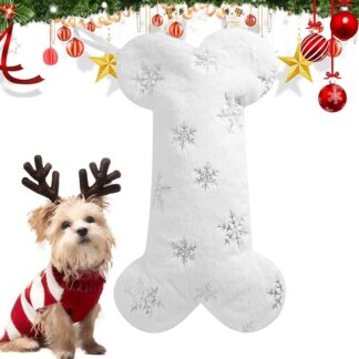 XIAOXIAOYU Calze natalizie per cani, a forma di osso, calze natalizie in peluche, decorazioni per caramelle, calze natalizie per feste di Natale