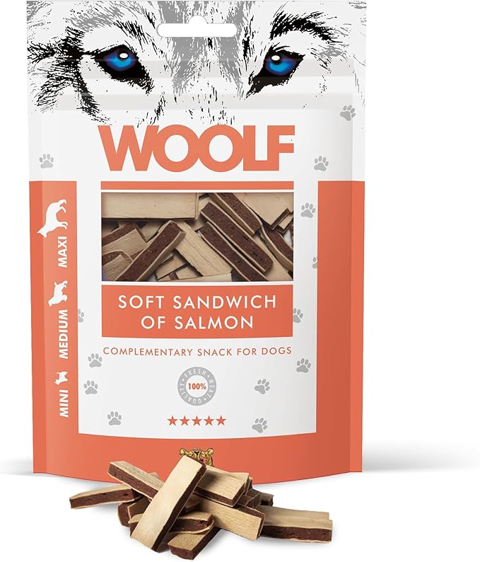 Woolf Sandwich di salmone – Snack per Cani 100% naturale