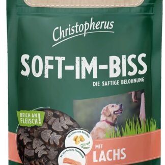 Christopherus Soft Im-Biss - Zucchero per cani con salmone, ricompensa senza cereali per cani, ricco di carne, 125 g