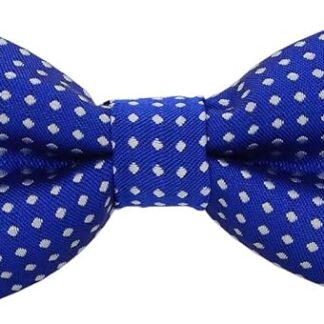 Collare con papillon per cuccioli/gattini, regolabile, per gatti di piccola taglia e cani di taglia media, per feste di compleanno/Natale, D-T-3 (blu reale con pois bianchi)