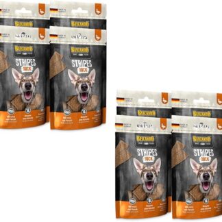 Belcando Stripes Duck | Confezione da 8 | 8 x 70 g | Snack per cani | Con superfood: lievito di birra, krill ed erbe aromatiche | Senza cereali e senza zucchero | Con tanta carne