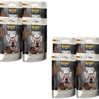 Belcando Stripes Lamb | Confezione da 8 | 8 x 70 g | Snack per cani | Con superfood: lievito di birra, krill ed erbe aromatiche | Senza cereali e senza zucchero | Con extra carne