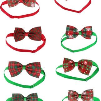 BUGUUYO Collari Regolabili Per Cani Di Piccola Taglia Di Christmas Pet Necklace Pet Bowkont Dog Collar Set Tema Natalizio