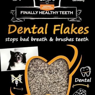 QCHEFS Dental Flakes per Cani - Snack per la Cura dei Denti - Rimuovere Il tartaro - per Chi soffre di allergie - Contro l'alito Cattivo e Le gengiviti - Antibatterico