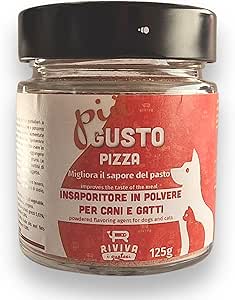 RIVIVA Speciale insaporitore in polvere appettizzante per cani e gatti gusto pizza, ideale per cani inappetenti, pratico e veloce| 125gr