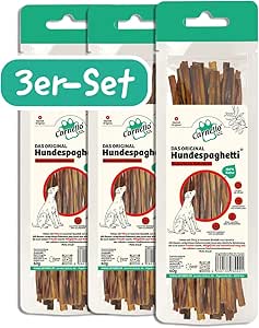Carnello Leckerli per cani – paghetti per cani – dolcetti per cani spuntini per cani senza cereali – sacchetti per cani (3 x 60 g)
