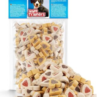 HAPPET® TRAINERS Hearts - Allenatori per cani da 200 g, cereali e carne, prelibatezze da allenamento facilmente digeribili a forma di cuore, per cuccioli e cani adulti, riso e agnello