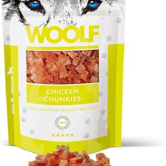 Woolf snack per cani cubetti di pollo gr 100