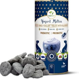 Pawfect Yogurt Melties Pre and Probiotic Dog Treats Yogurt, Blueberry, Cranberry, Blue Spirulina Healthy Gut | Low Calories | Grain & Gluten Free | Also use as Reward - Pack of 3 38 X 3=114g