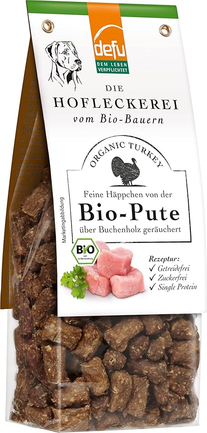 defu Spuntino per cani | 1 x 125 g | Tacchino biologico di alta qualità per il vostro cane