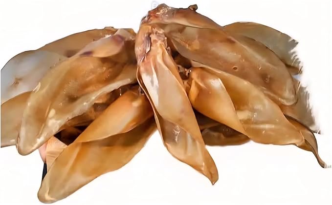 Dei NATURE Orecchie di Bovino Essiccate, CONFEZIONE DA 50 UNITÀ Snack Naturale di Manzo per Cani, adatto dieta Barf