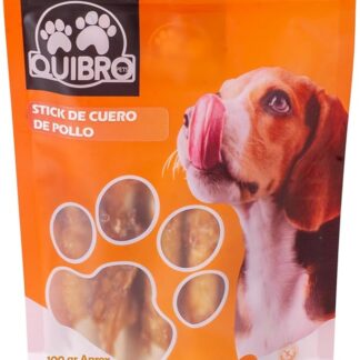 Quibropets Sticks Pelle di Pollo - Snack e Premi per Cani - Ragazzi per Animali - Ideale per Cane Grande e Medio - 100 gr