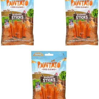Benevo Pawtato - Bastoncini di mirtillo 120 g, confezione da 3