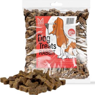MERSJO Snack per Cani - 500 g di Cibo Asciutto Delizioso, Dolcetti per Addestratore di Carne Essiccata, Adatto per Tutte le Razze e Dimensioni, Coniglio