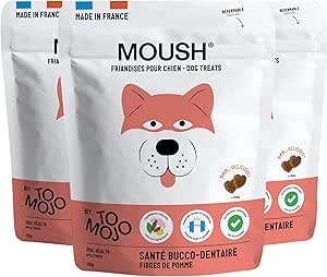 TOMOJO Dolcetti Cane Salute Orale – Set di 3 sacchetti riciclabili – Ingredienti Naturali, Digesti, Ricche di Fibre e Proteine degli Insetti – Formulate dai Veterinari – Francese