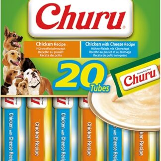 INABA Churu Snack per Cani Cremoso al Pollo - 20 Stick 14gr - Premietti per Cane Ipocalorici, Morbidi e Deliziosi - Cibo per Cani Senza Conservanti o Coloranti Artificiali, Grain-Free