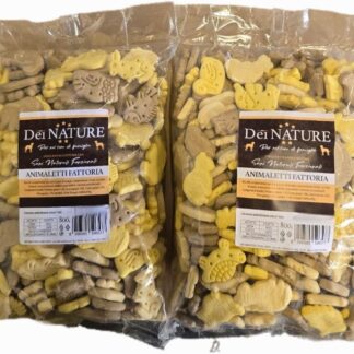 Dei Nature Biscotti per Cani Animaletti Fattoria,2 Confezioni da 800g, Snack per Cani-Premio per cani