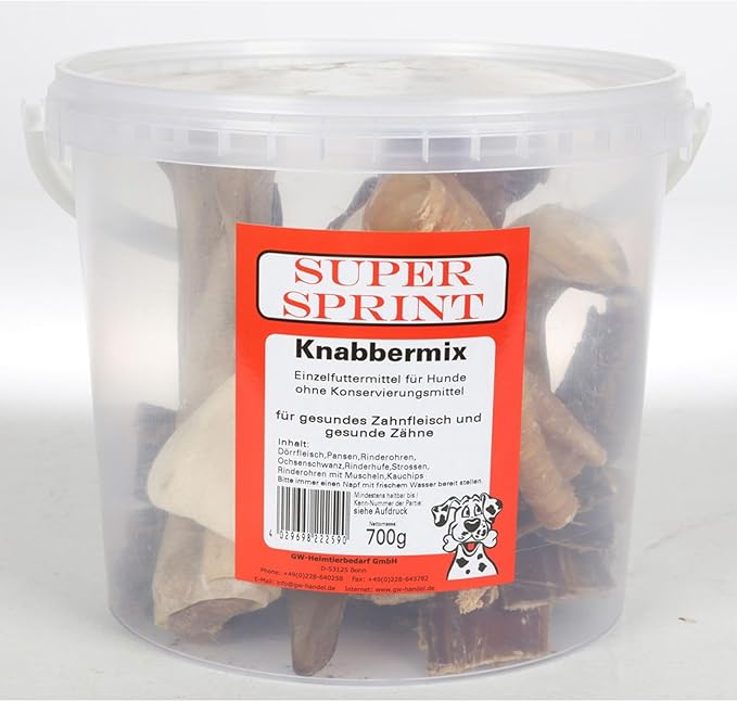 700 g Super Sprint Mix per cani, cibo per cani, dolcetti per carne secca, ecc.