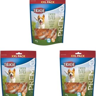 Trixie Premio Chicken Bites XXL Pack | Confezione Tripla | 3 x 300 g | Snack per cani | Elevato contenuto di carne e proteine | Rivestimento di pelle di manzo con carne di pollo essiccata