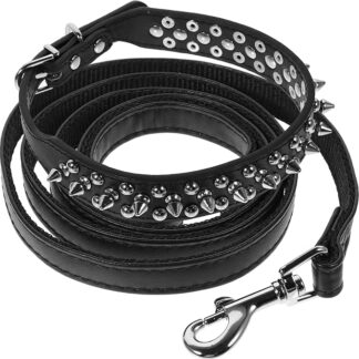 BESPORTBLE Per in Pu e Rivetto e Guinzaglio Comodo per Passeggio e Adatto per Cani e Grandi