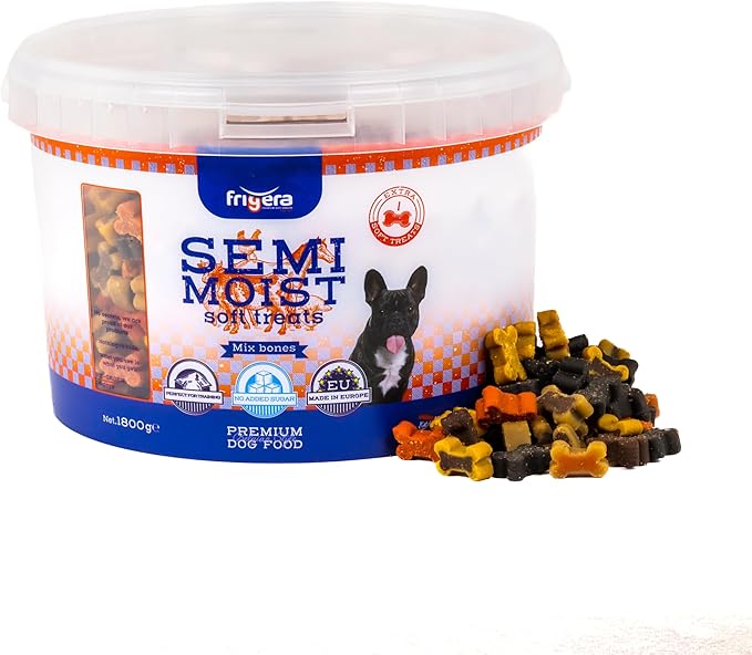 Frigera - Snack per cani - Semi Moist Soft Treats Mix Bones (9) 1800 g