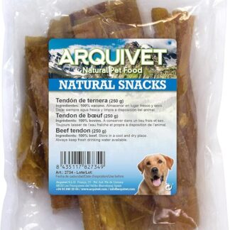 ARQUIVET Tendine di Vitello per Cani - Sacchetti 250 gr - Snack 100% Naturali - Masticabile