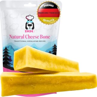 Osso da masticare in formaggio • Senza additivi • Lunga masticazione • Sano • Inodore • Adatto a tutte le razze di cani (Taglia M)
