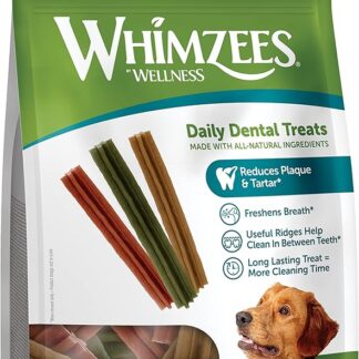 WHIMZEES Stix L, Stix da Masticare Per l'igiene Dentale per Cani di Grande Taglia (18-27kg), Ingredienti Naturali, Senza Cereali, 7 Pezzi, Taglia L