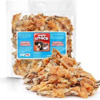HAPPET Sunfish Pollo 500 g - Pollo Sunfish - Massaggiagengive naturale ad alto contenuto proteico, snack sano e facilmente digeribile per l'igiene orale e il peso corretto del tuo animale domestico