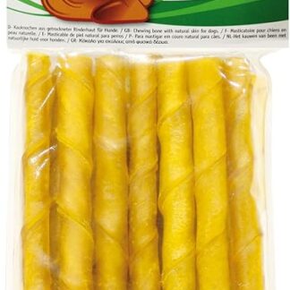 Croci King Bone Twisted Stick - Osso per cani gusto Pollo, Snack premio masticativo per cani in pelle bovina naturale, dental stick per la pulizia dei denti, 12 cm - 20 pz