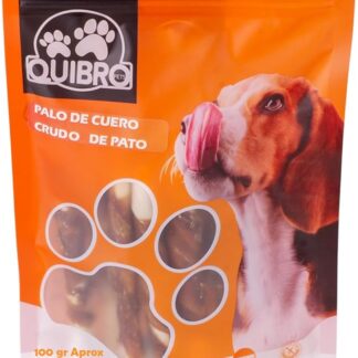 Quibropets Bastoncini in pelle grezza d'anatra - Snack e premi per cani - Chuches per animali domestici - ideale per cani grandi e medi - 100 g