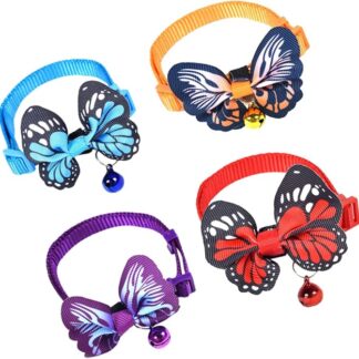 Toddmomy 4pezzi Collari Per Gatti e Cani Regolabili Con Fiocchetto Di Accessori Per Animali Domestici Comfort e Stile Per Tuo Zampe