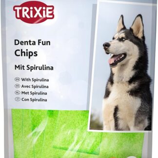 TRIXIE Denta Fun Chips da Masticare con alghe Spirulina, 100 g