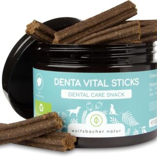Snack per la cura dei denti per cani - Pulizia naturale dei denti senza spazzolino | Scioglie il tartaro, dona un alito fresco | 28 bastoncini da masticare con menta e anice come rimuovi tartaro