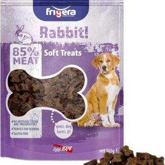 Frigera Semi-Moist Soft Treats Senza Glutine High Meat Coniglio 165 g – Snack morbidi per cani, Deliziosa ricompensa per l'allenamento e tra i pasti, prodotto in Belgio