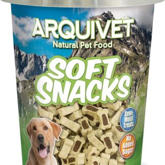 ARQUIVET Pack 12 unità - Soft Snacks ossi duo agnello e riso - 300 g- Snack per cani a forma di osso piccoli - Snack per cani - Alimento complementare