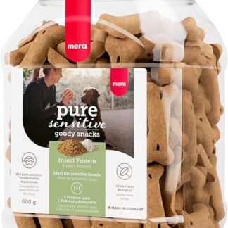 MERA Pure Sensitive Goody Snack Insect (600 g), dolcetti sani per cani sensibili in proteine e riso, snack per cani senza glutine per allenamento e ricompensa