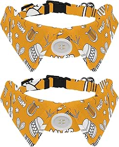 Eslifey Confezione da 2 collari per cani con papillon e campana, motivo musicale con chitarra, pianoforte, design regolabile, per gatti di piccola taglia