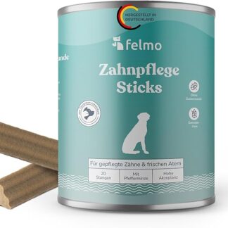 FELMO Bastoni da denti con piacevole odore di menta per cani: 19 spuntini probiotici per la cura dentale a forma di stella, poco grasso senza zucchero e senza coloranti e aromi artificiali