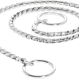 Record - Collare per Cani - Catena a Serpentina Fine con Sistema a Strozzo – Realizzato in Acciaio Cromato -Taglia XL – Dimensione: 0,4 cm - Lunghezza 50 cm