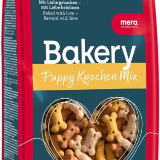 MERA Bakery Puppy Mix di ossa (1 kg), snack per cani per allenamento o come spuntino, dolcetti per cani realizzati con ingredienti naturali, biscotti per cani al forno delicatamente
