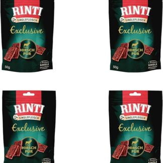 RINTI Singlefleisch Exclusive Snack Cervo Puro | Confezione Doppia | 2 x 50 g | Integratore alimentare per cani adulti | Esclusivamente cervo per cani sensibili con allergie