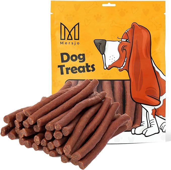 MERSJO Zucchero per cani – 77% alta percentuale di carne, senza additivi, senza cereali e zucchero, dolcetti per cani per supplemento quotidiano, aiuto naturale per la masticazione, conigli morbidi,