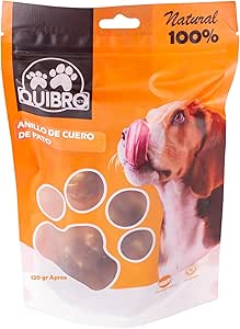 Quibropets Anelli in pelle d'anatra - Snack e premi per cani - Ragazzi per animali domestici - Ideale per cani grandi e medi - 100 gr