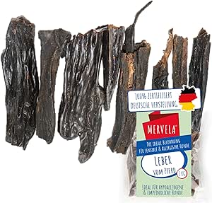 MERVELA Fegato di cavallo puro al 100% | 1.000 g | fegato di cavallo | qualità dalla Germania | ideale per cani ipoallergenici, allergici e sensibili