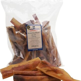 Tiernahrung Schwenner - Pelle di manzo per cani secca – Dog Snacks – Cure dentistiche per cani – 1000 g 20 cm