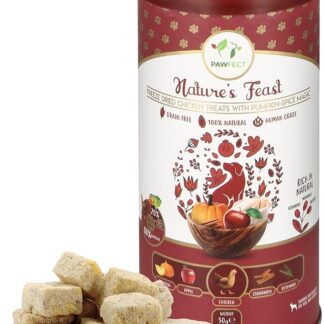 Nature's Feast liofilizzato pollo tratta con zucca-Spice Magic (pollo, zucca, mela e cannella)